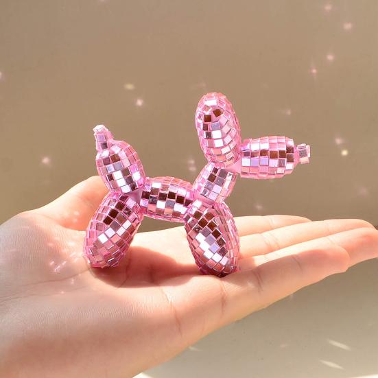 Disco Dog Ornament, Maximalist Balloon Dog Statue for Dog Mom & Dog Dad, Aesthetic Disco Ball Decor, Preppy Apartment Home Decor, Cute Room Decor &