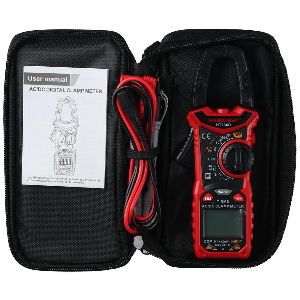 

Мультиметр T-RMS, 6000 отсчетов, цифровой тестер напряжения, клещи переменного/постоянного тока, автоматический диапазон измерения