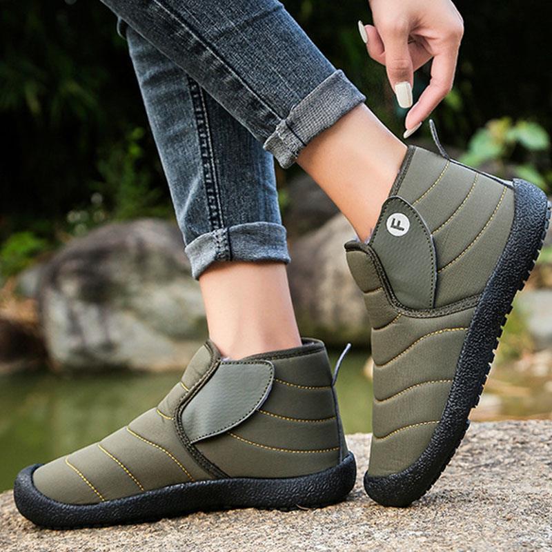 fashion Winter Men Snow Boots Warm Plush Ankle Boots Men Waterproof Boots For Men Fashion Soft Male Flat Shoes Outdoor Sneakers Footwear