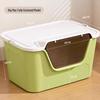 Extra-Large Splash-Proof Semi-Enclosed Cat Litter Box for Maine Coons