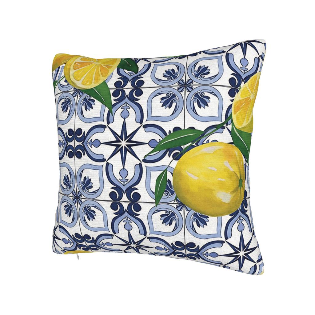Lemon and Blue Pattern Pillow Cover Comfy Cushion Cover Fashion Pillow Case For Living Room Bed Chair