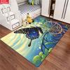Galaxy Starry Sky Butterfly Area Rug, Non-Slip Floral Print Carpet for Living Room Bedroom, Aesthetic Boho Floor Mat Home Decor