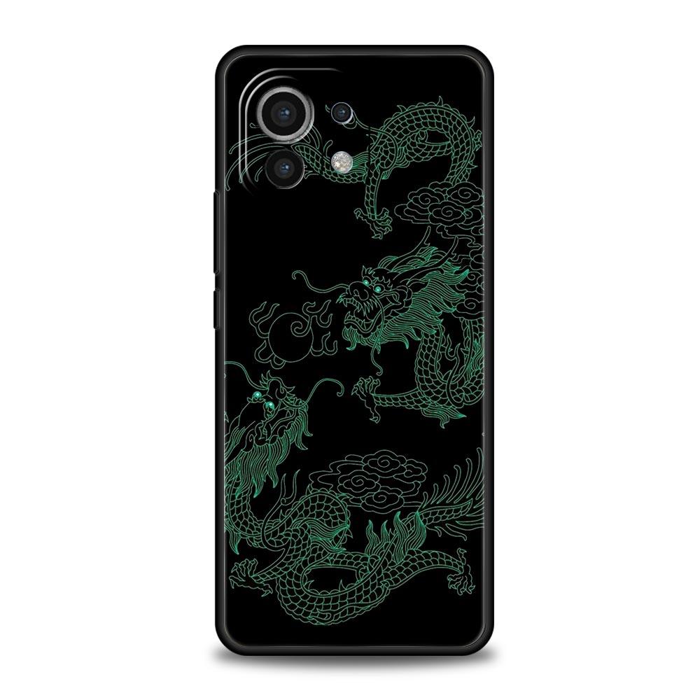 Dragon Phone Case For Xiaomi Mi 15 14 Pro 13 12 11 Lite 5G 10T 11T 12T 13T 14T Poco X6 X5 X4 X3 NFC F3 F4 GT Black Cover