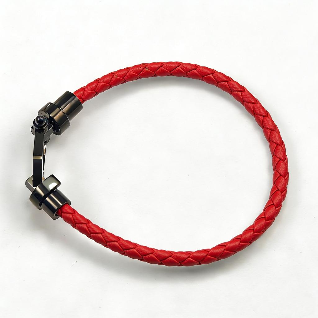 European and American Fashion U-shaped Bracelets Multi-color Braided Leather Rope Magnet Buckle Horseshoe Bracelet Personality Trend