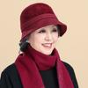 High-end Middle-aged Elderly Velvet Warm Hat, Female Mother Temperament Mink Top Hat, Autumn and Winter Basin Hat, Old Lady Hat