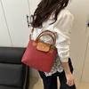 Woven Pattern Bag Women's 2025 New Fashion Commuter Simple Handbag PU Texture Trendy Shoulder Messenger Bag
