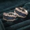 Unique Design Bright Blue White Zircon Hoop Earrings for Women Noble and Elegant Wedding Parties Jewelry Gifts