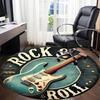 1pz Tappeto Rotondo Musica per Chitarra per Ufficio, Sotto Sedie da Ufficio Camera da Letto Soggiorno Decorazione per la Casa, Decorazione Stanza