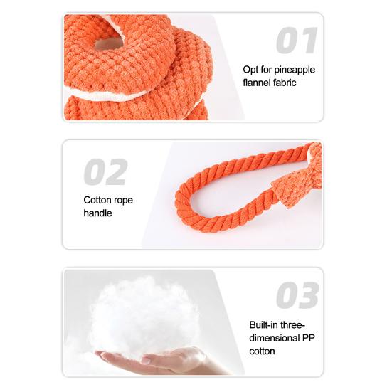 Interactive Toys for Bonding with Pets Dog Tug Rope Toy, Cute Fox Rabbit Squeaky Chew Toy Crinkle Paper, Soft Puppies Pull Medium Large