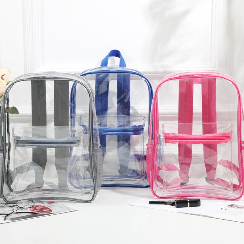 Waterproof Transparent PVC Large-Capacity Student School Backpack