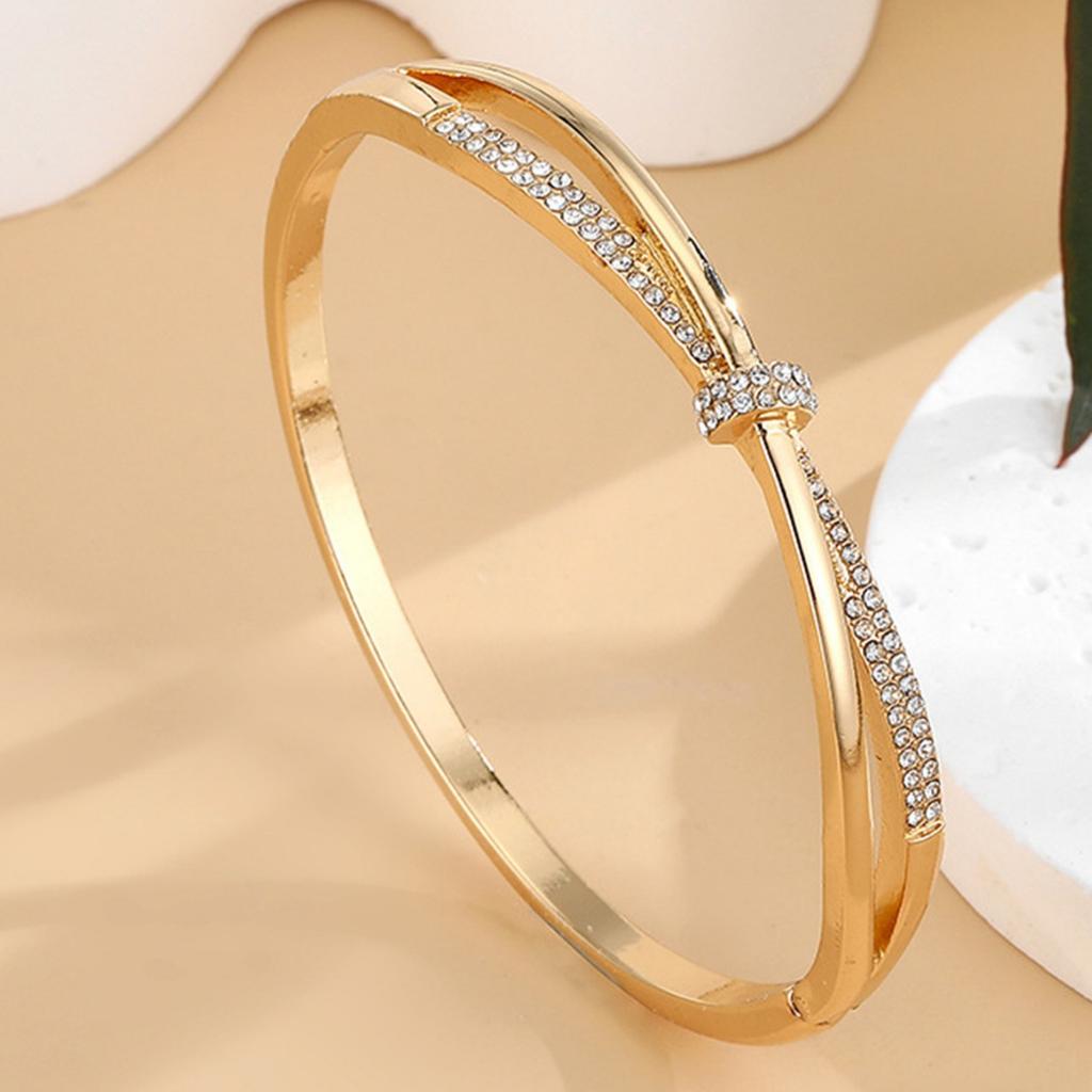 Simple Bracelet Light Luxury Personalized Cross Diamond-encrusted Gold Bracelet Women's Jewelry