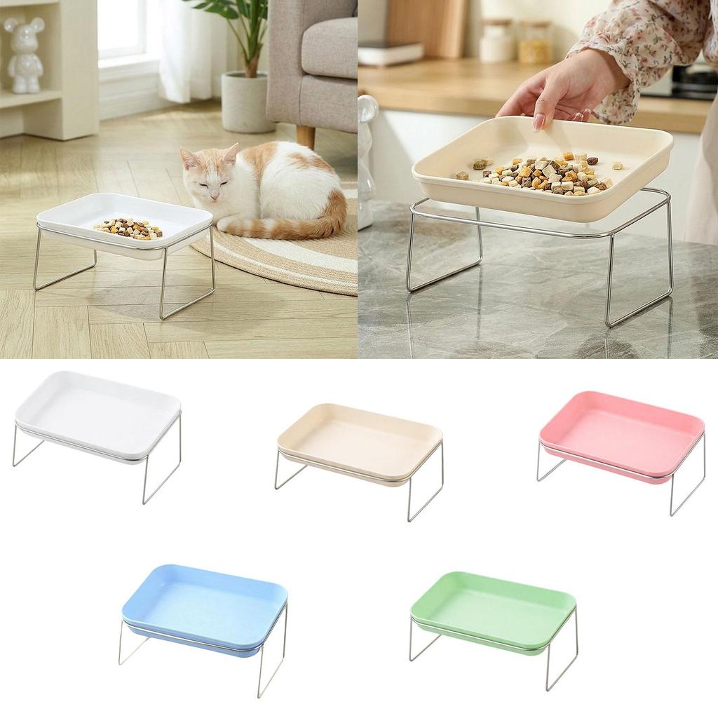 High Feeding Bowl for Cats and Dogs Slanted Ergonomic Design Detachable Easy Clean Stainless Steel Stand for Daily Meals