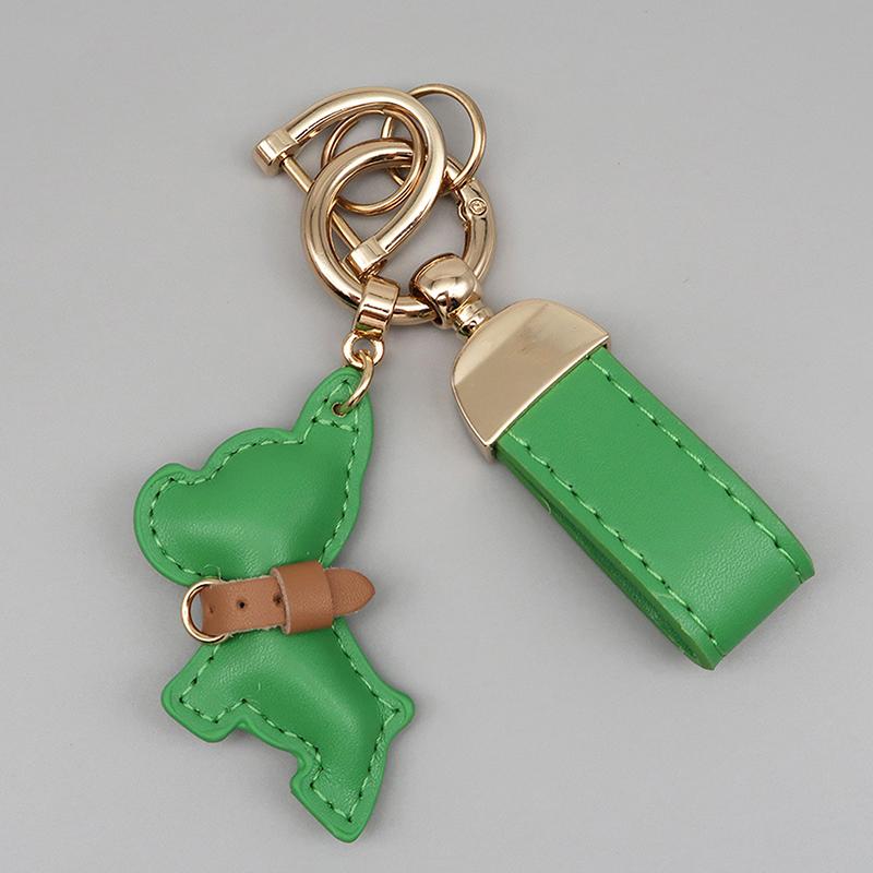 1 Piece Multi-color Leather French Bulldog Puppy Car Keychain Creative Gift Bag Pendant Ornament Cute Car Key Chain