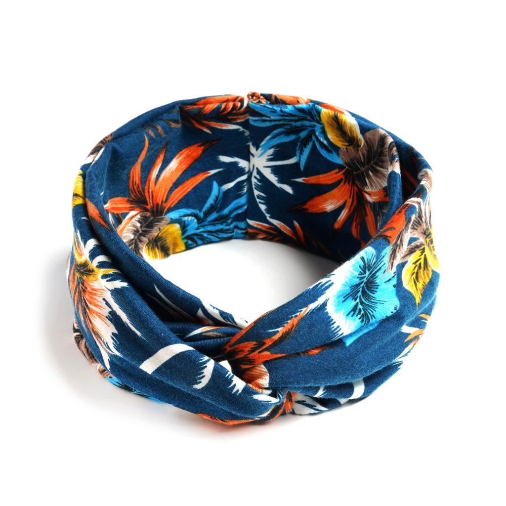 Bohemian Cross Knotted Headband Gypsy Yoga Sports Headband Wide Female Stretch Headband