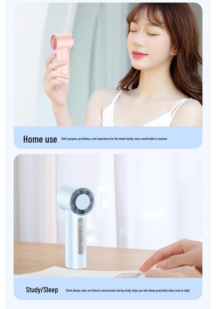 T71 Turbo High-Speed Digital Display Handheld Fan with USB Charging