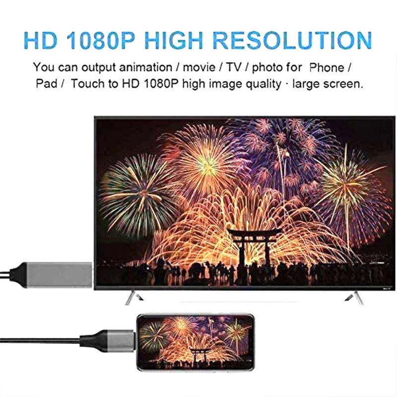 JIUJIU 2 m HDMI-kompatibler Adapter, digitaler AV-Synchronisierungsbildschirm-Anschluss für HD-TV-Monitor, Projektor