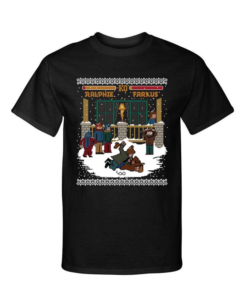 Christmas Story Ralphie Fight 8bit Funny Gaming Style Graphic Tee Shirt T-Shirt Unisex T-Shirt XXXL