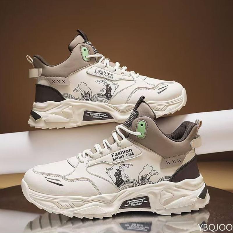 Men's New High Top Casual Sports Trendy Brand Dad Shoes Thick Soled Height Increasing Basketball Sports Running Vulcanized Shoes