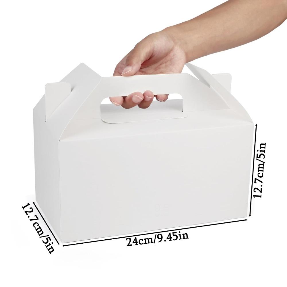 12pcs Gift Boxes Gable Boxes Party Favor Kraft Paper Large Box with Handles White Gift Boxes Goodie Box Portable Gift Wrap Box Gift Packaging Box