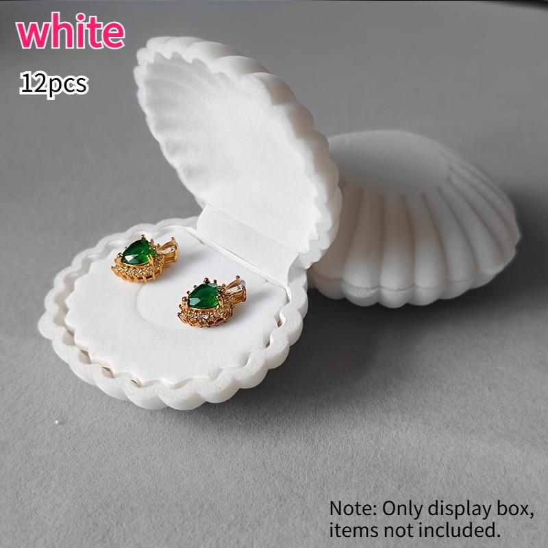 12pcs Shell Velvet Jewelry Gift Boxes Packaging Box Multi-Colors Necklace and Earring Jewelrys Pendant Organizer Display Cases