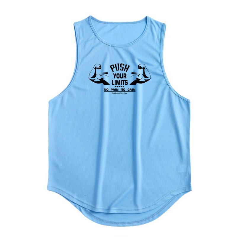 Muscleguys New Youth Summer Basketball Training Uniform Men's Quick-drying Breathable Vest Printed Outdoor Running Tops Fitness