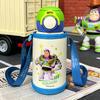 Cartoon leather cup cover bouncing 111 stainless steel thermos cup kindergarten baby drinking cup double cover straw cup