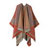 Womens Oversized Knit Shawl Wrap Scarf Ethnic Warm Fleece-Like Cape Travel Winter