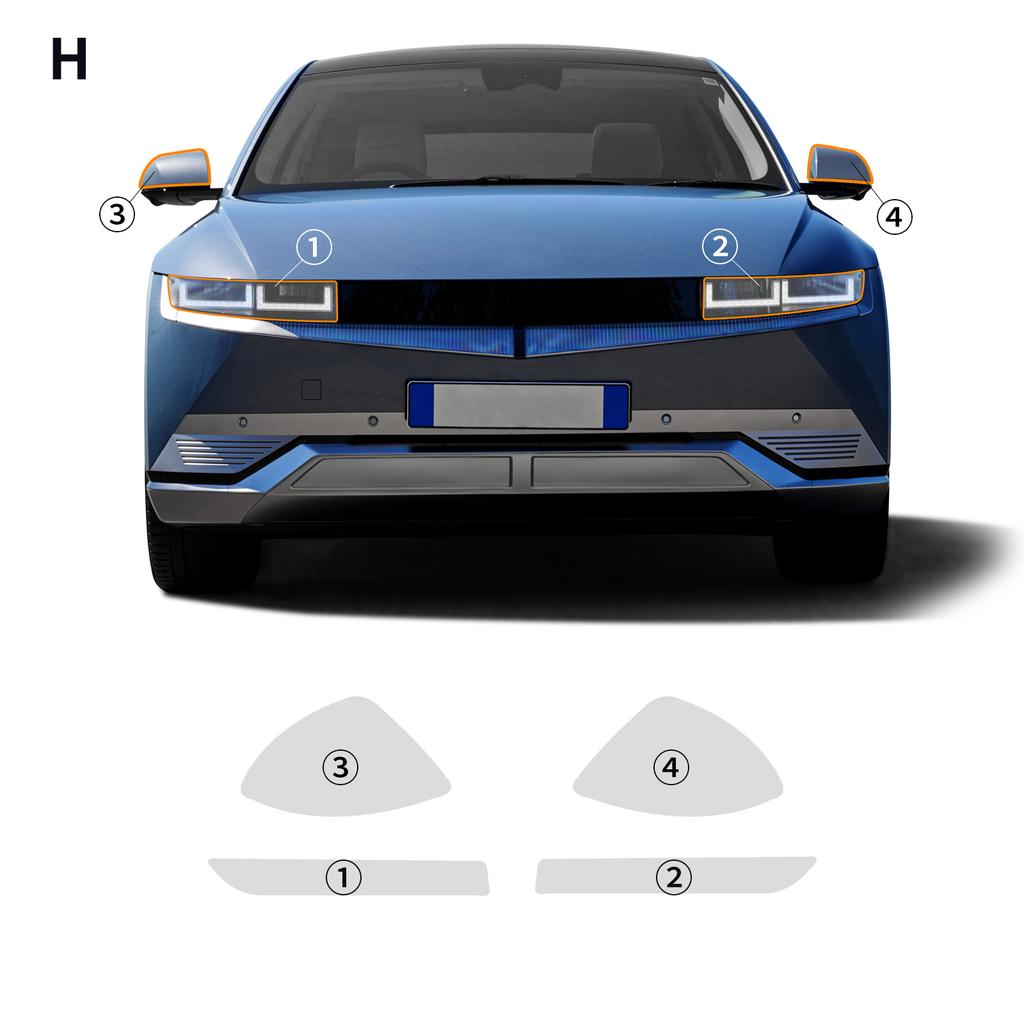 Maniglia Porta Triangolare Pellicola Protettiva Vernice PPF per Hyundai IONIQ 5 2022-2024 8.5mil TPU