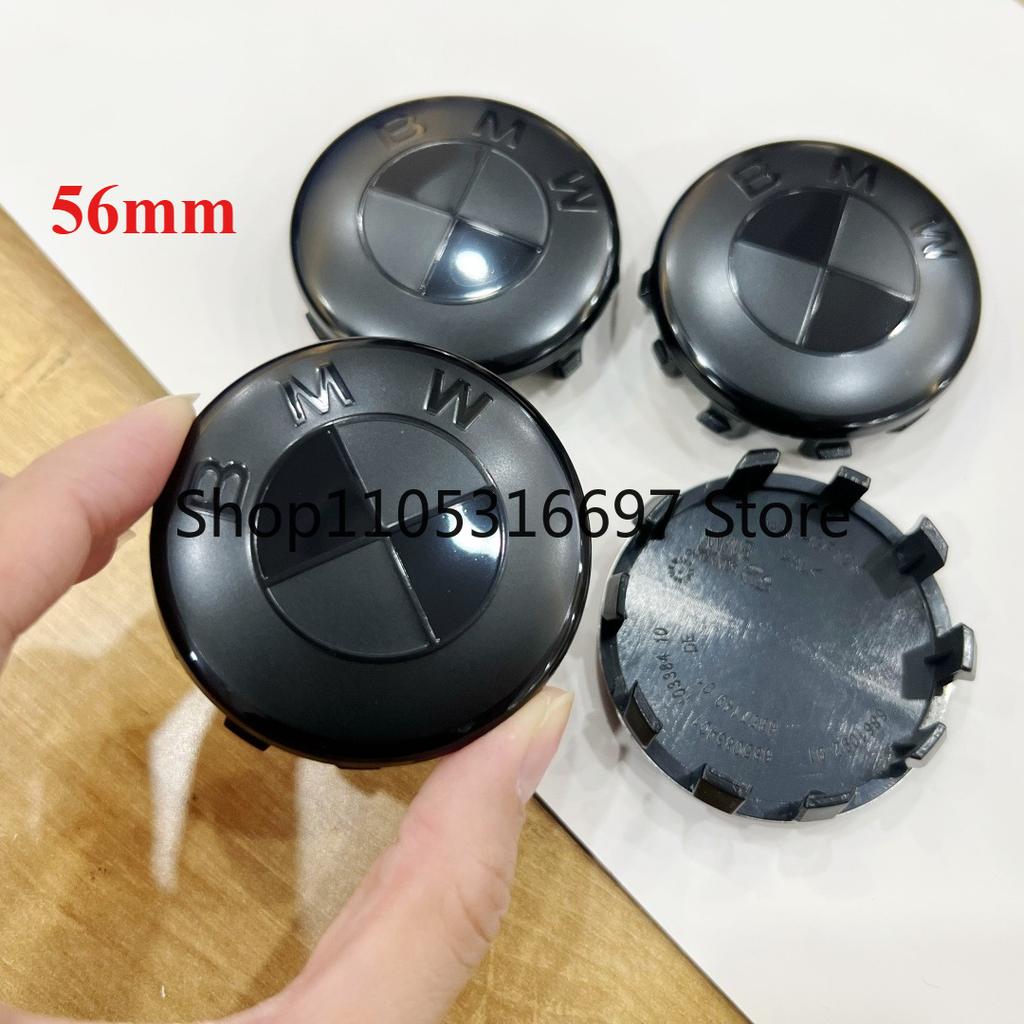 ztkah6 4pcs The new matte black hub center cover is suitable for BMW 68/56mm diameter hub center cap replacement parts black splicing.