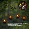 Solar Decorative Light for Terrace Hanging Lantern, Outdoor Waterproof Lantern with Tea Light, Portable Garden Decorations Iron Ball Candle