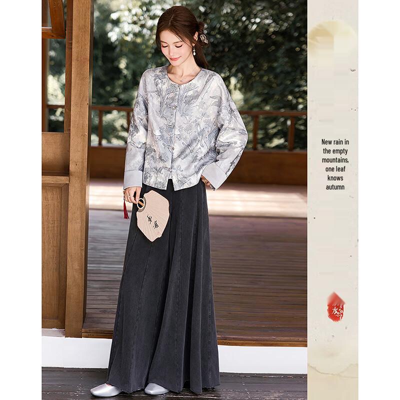 

Fleeting Years New Chinese Style Jacquard Petite Coat M