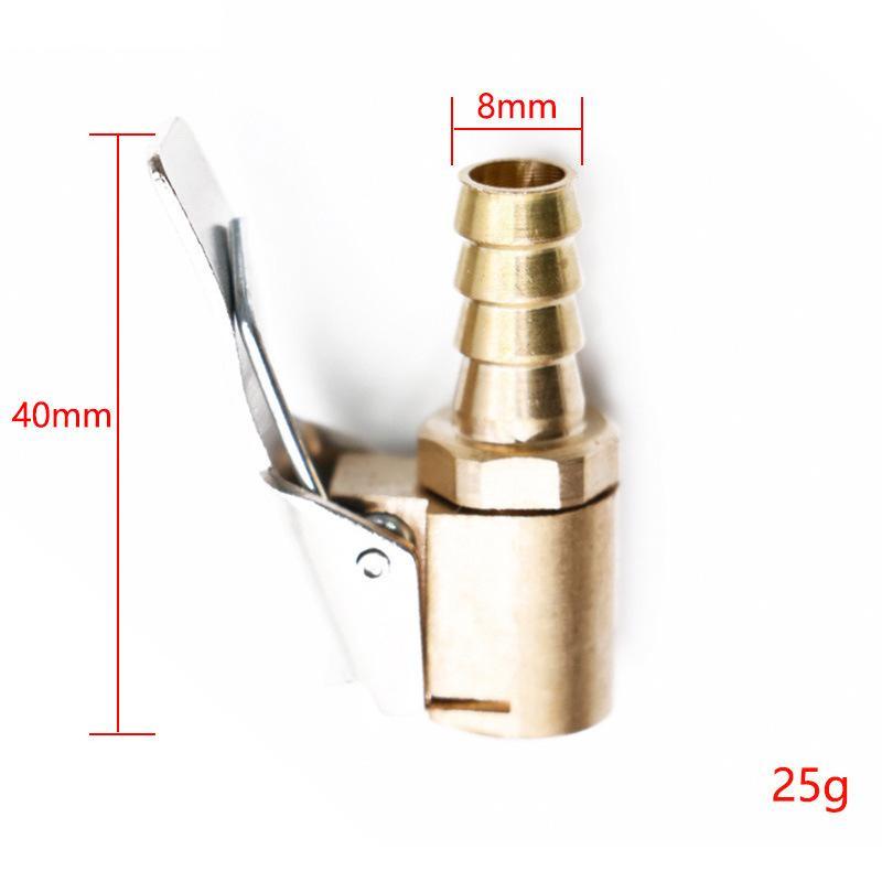 Heavy Duty Brass Air Chuck Adapter With Pressure Relief Valve Lock Clip For Car Bike Tire Inflation