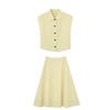 Demana Lyocell Linen Sleeveless Top & Skirt Set