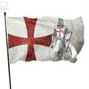 1pc of 91.44x152.4 Cm Templar Flag, Featuring a Medieval Crusader Design, Single-sided Print