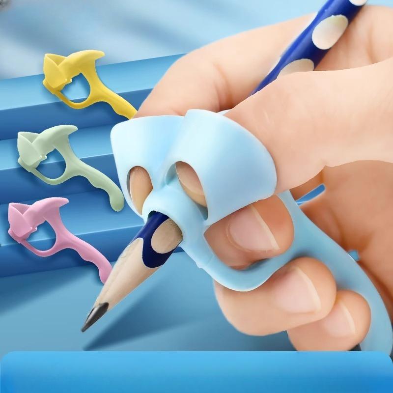 Pencil Gripper 4pcs Children Writing Pencil Pan Holder Kids Learning Practise Silicone Pen Aid Grip Posture Correction Device