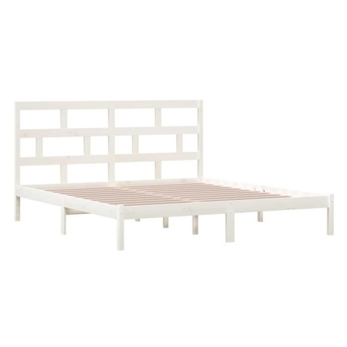 VidaXL Bed Frames White Solid Wood 180x200 Cm Super King 3101234