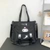 Kuromi New Series Girls Large Capacity Messenger Bag Fashion Cartoon Tote Bag All Match Students Causal Oxford Cloth Bag
