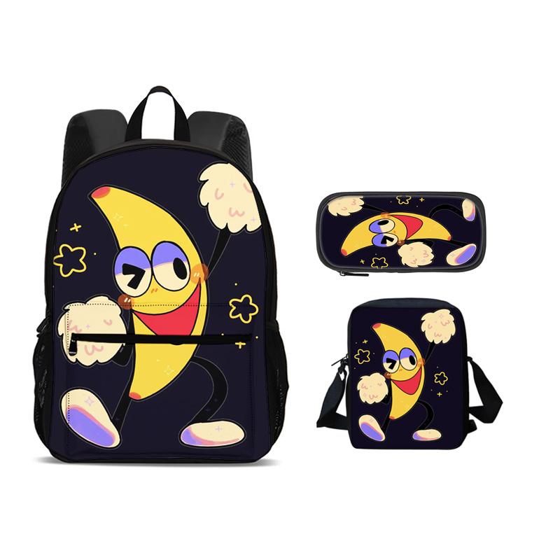 Kids 3 Pcs Set Child School Backpack with Shoulder Bag Shovelware Brain Game Pencil Bag Bags Fashion Knapsack Best Gift Rucksack