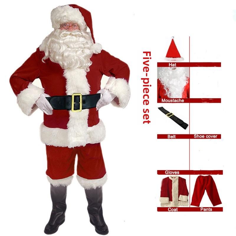 

Рождественский костюм для взрослых - Костюм Санта-Клауса, Праздничный наряд для косплея, Рождественских выступлений и семейных фотографий XXXL