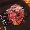 Elegantes Organza-Kristallblumen-Haargummi, Raffinierter Lila- und Brauner Zopfhalter mit Perlendetails, Perfekt für Jahrestage, Besondere Anlässe