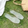 Queen Fan Korean Version Retro Flat-bottomed Bag Head Sandals Women's 2025 New Summer Wear Soft-soled Crystal Jelly Shoes