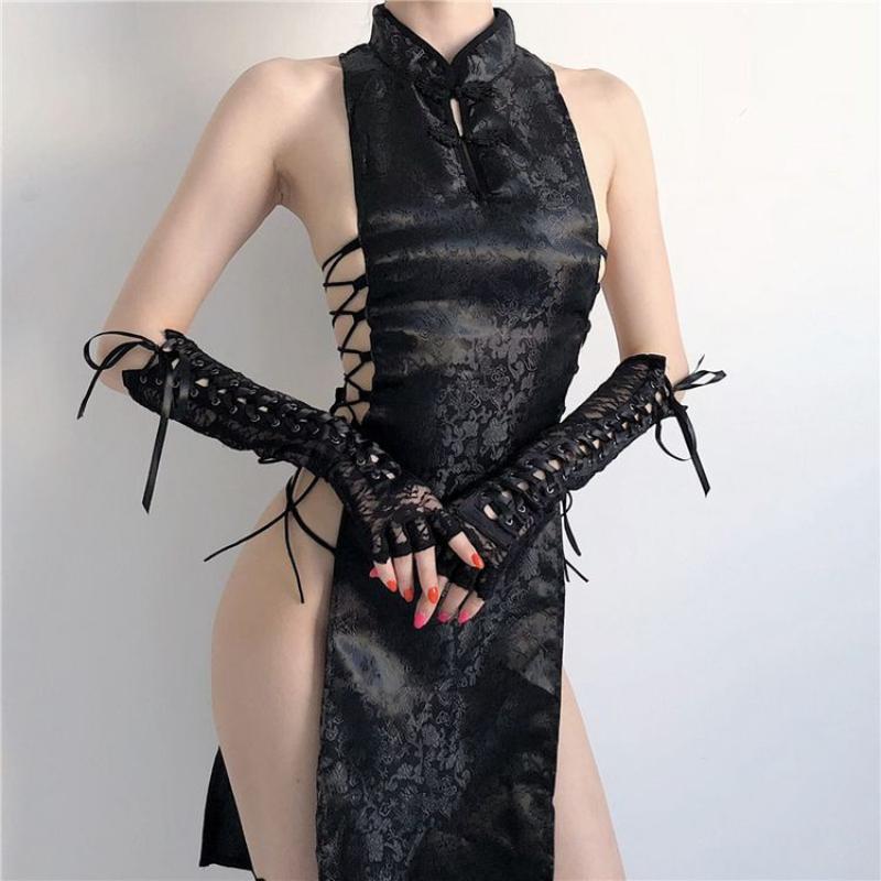 Cosplay Sexy pour femmes, robe fendue haute, uniforme Qipao Cheongsam, robe de soirée traditionnelle chinoise, Costumes de jeu de rôle