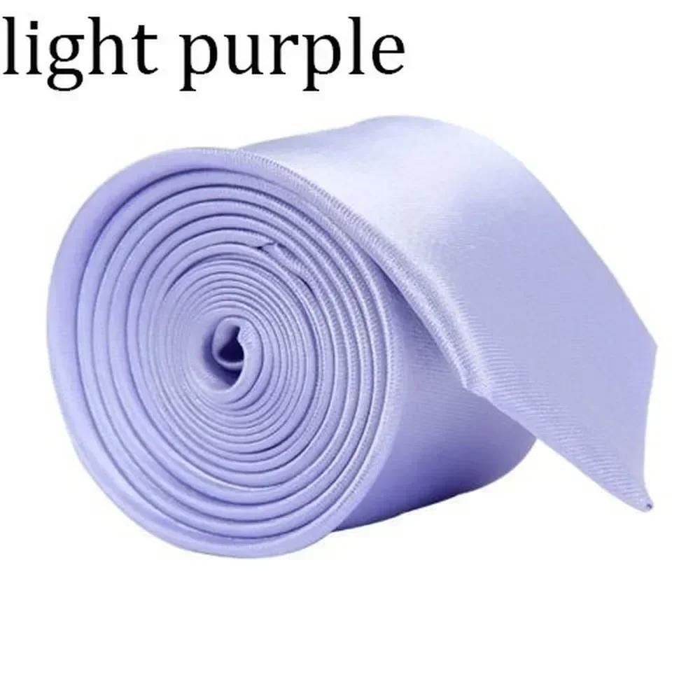 Men Solid Color Narrow Edition Smooth Tie for Men's New Product Formal Polyester Casual Hand Tie Wedding Suits Creative Gifts