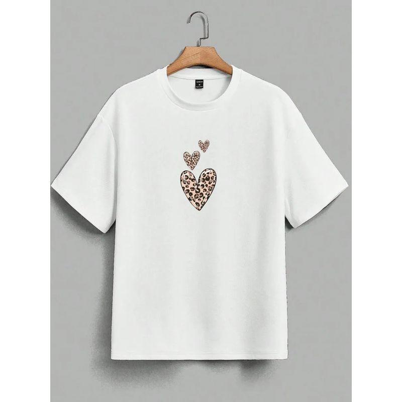 Western Style New Fashion Casual Loose Print Cotton T-shirt Top Loose Printed T-shirt Top