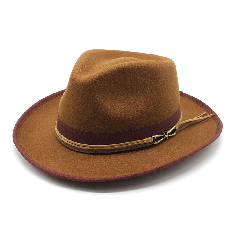 Classic Wool Felt Bowler Hat For Men With Sun Protection And Breathability