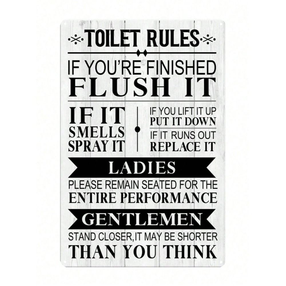 

Vintage Tin Sign Toilet Rules Metal Poster 30x20cm Wall Decor For Bar Pub Garage