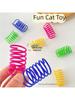Colorful Plastic Spring Cat Toy Interactive Jumping Pet Toy For Cats Self-Playing Fun Elastic Chew Resistant Pet Amusement Toy