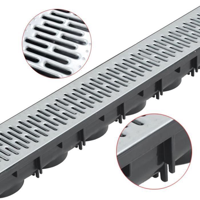 VidaXL Caniveau de drainage 3 pcs Acier galvanisé 3 m