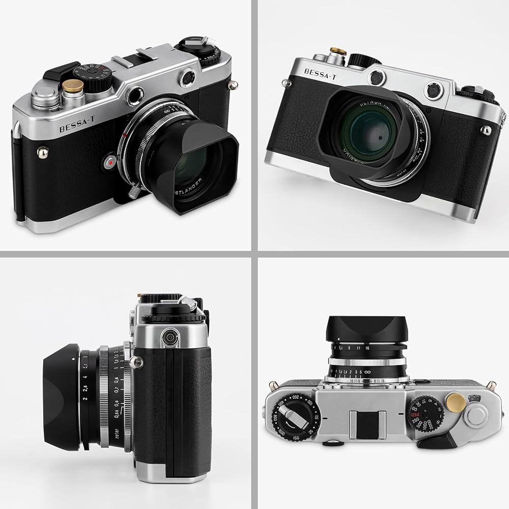 Haoge Square Metal Lens Bayonet Hood for Voigtlander 35mm F2, 35mm F1.5, 28mm F2.0 Type I & II Ultron Aspherical Vintage Line Leica VM Mount Lenses (L