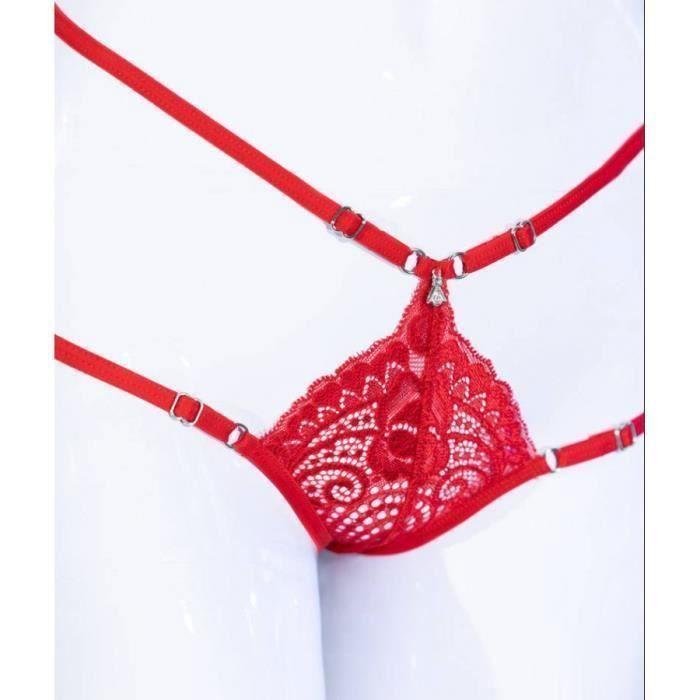 STRINGS ET CULOTTES Tanga Callista Rouge Chilirose